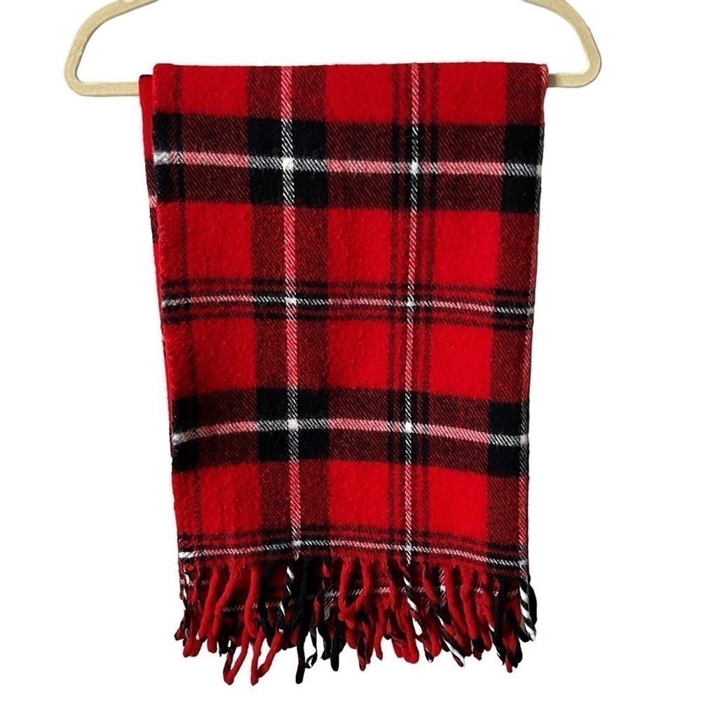VINTAGE Faribo Tartan Plaid Stadium Blanket Throw Cozy Cabin Acrylic 42" x 52"